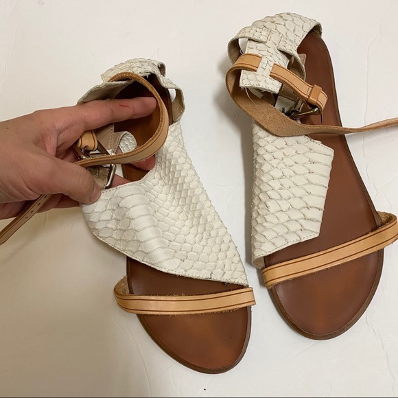 Zara Shoes - Zara snake embossed leather ankle sandals